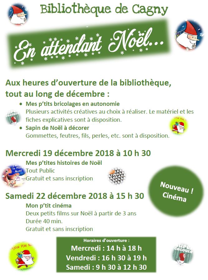 Affiche Noël bibliothèque