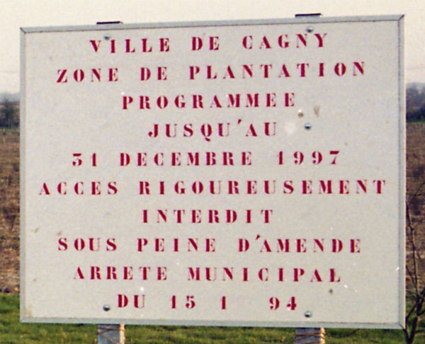 Zone de plantation panneau interdiction