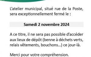 Fermeture exceptionnelle